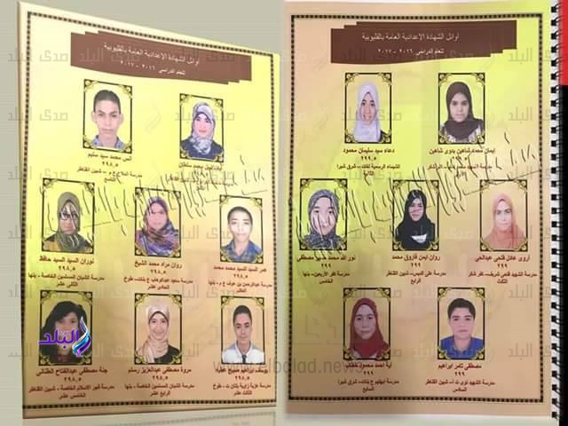 انفراد أسماء اوائل محافظة القليوبية في الشهادة الإعدادية 3 انفراد أسماء اوائل محافظة القليوبية في الشهادة الإعدادية 3