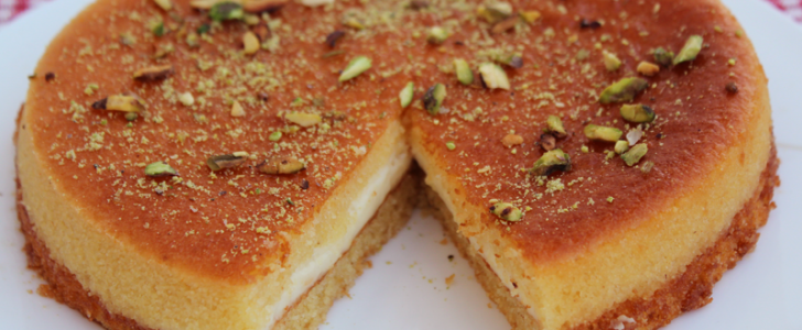 طريقة عمل البسبوسة بالقشدة حلوي رمضانية