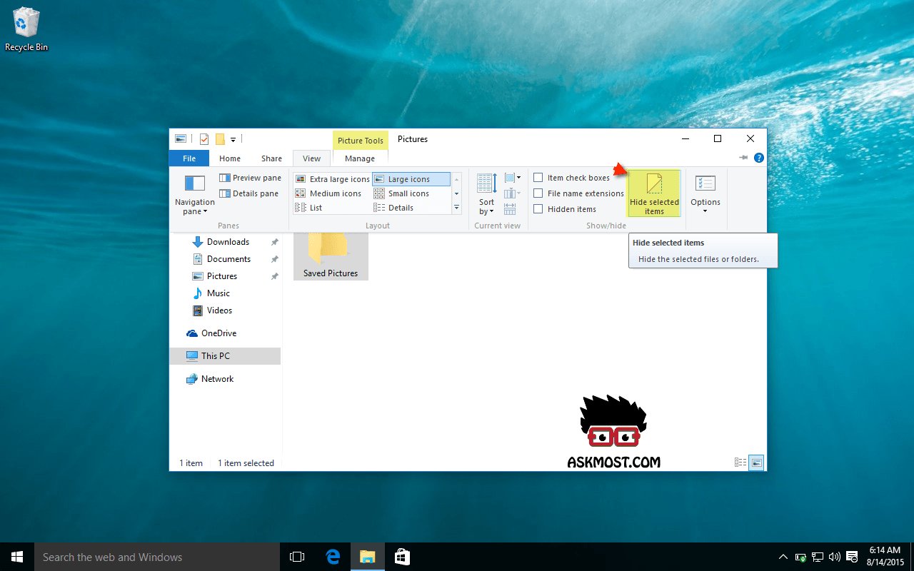 طريقة اظهار و اخفاء الملفات في ويندوز 10 بالصور 29 طريقة اظهار و اخفاء الملفات في ويندوز 10 بالصور