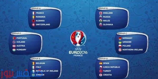 نتائج قرعة أمم أوروبا 2016 بفرنسا