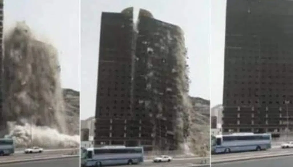 انهيار فندق في مكة والخسائر