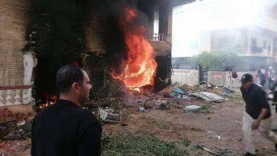 إصابة ضابط وفرد شرطة في حريق كافتيريا بالدقهلية